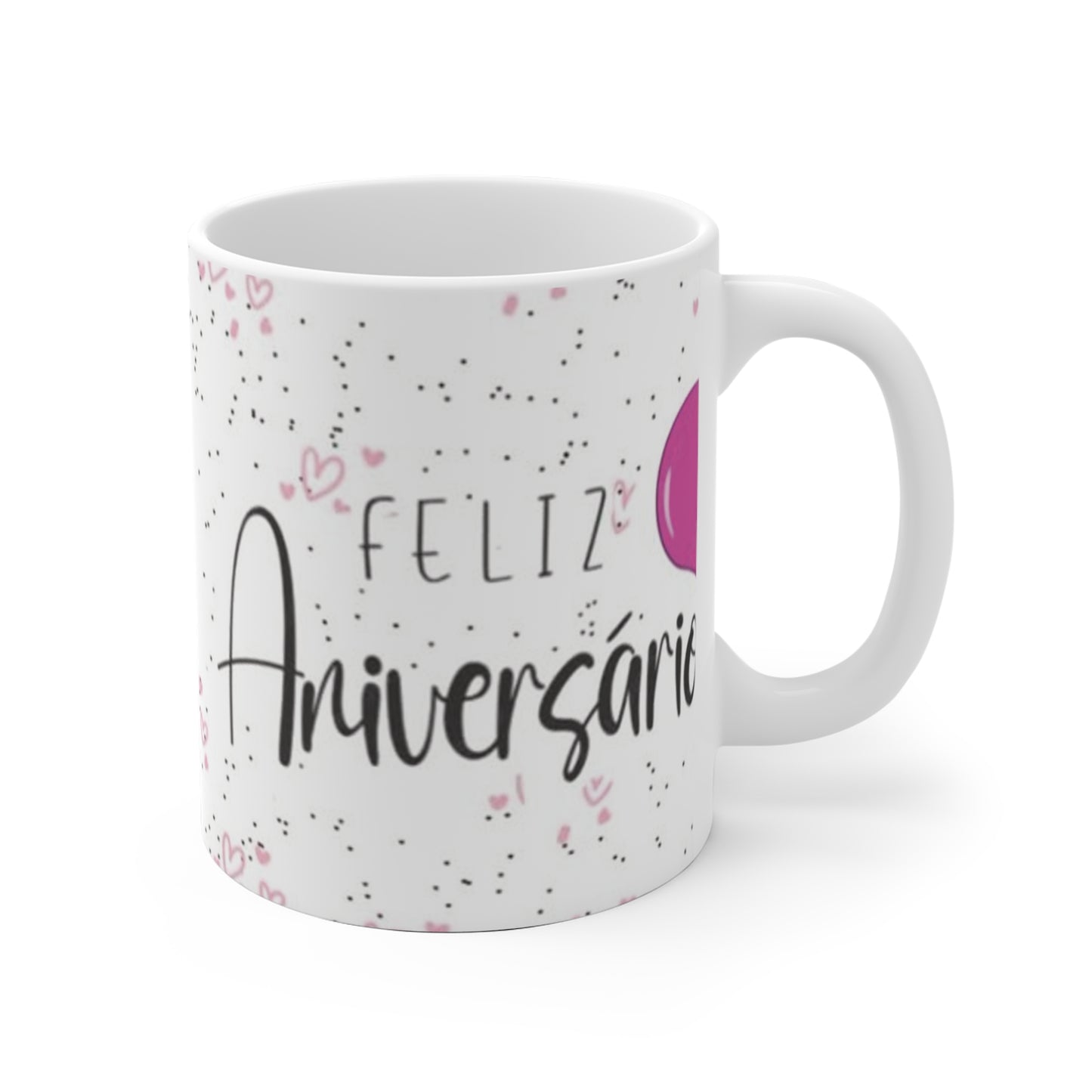 Caneca "Feliz Aniversário" Stitch & Angel - Edição Especial Romântica