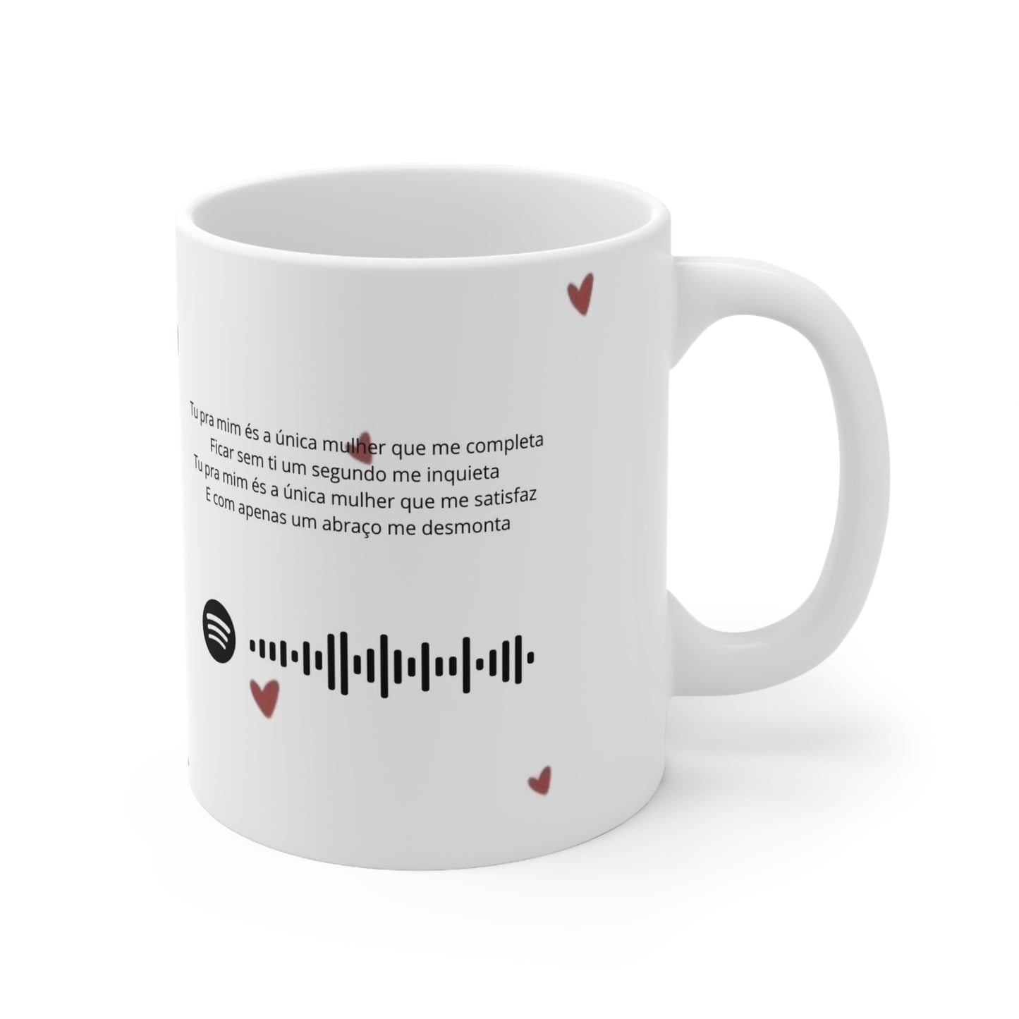 Caneca Personalizada Romântica – Player de Música com Foto e Código Spotify | Presente para Casal