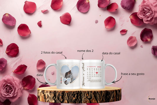 Caneca Personalizada para Casal – Um Amor, Uma Data, Uma História
